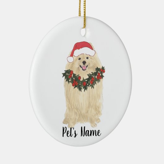 Personalisierter Spitz Keramik Ornament (Rechts)