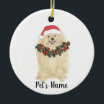 Personalisierter Spitz Keramik Ornament<br><div class="desc">Machen Sie die schöne Liste in diesem Jahr mit einem personalisierten Ornament Ihrer süßen Spitz Elf! Für die süßesten Geschenke,  paaren Sie es mit einem passenden Kunstdruck oder einem anderen Artikel aus meiner Sammlung!</div>