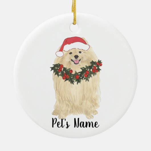 Personalisierter Spitz Keramik Ornament (Hinten)