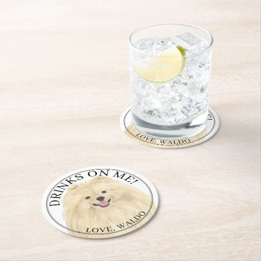 Personalisierter Spitz Runder Pappuntersetzer (Vor Ort)