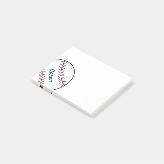 Personalisierter Sport Baseball Post It Notes Gesc Post-it Klebezettel (angewinkelt)