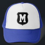 Personalisierter Sport bedeckt | Hut mit Truckerkappe<br><div class="desc">Personalisierter Sport bedeckt | Hut mit kundenspezifischem Monogrammbuchstaben mit einer Kappe. Stellen Sie Ihre eigene Kappe für Jungen und Mädchen her. Großartige Idee für s-Sportteams mögen Baseball und Softball. Personalisiertes Logoemblemschild mit mit Monogramm Initiale für Mannfrauen und verfügbar in vielen Farben.</div>