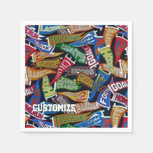 Personalisierter Sportfan Muster Napkins Serviette (Vorderseite)