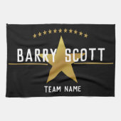 Personalisierter Sportlerdruck – Gold Star Auszeic Geschirrtuch (Horizontal)