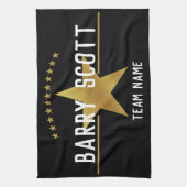 Personalisierter Sportlerdruck – Gold Star Auszeic Geschirrtuch (Vertikal)