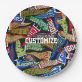 Personalisierter Sportlüfter Muster Pappteller (Vorderseite)