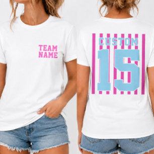 Personalisierter Sportmannschaftsname Nummer vorne T-Shirt