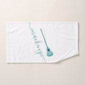 Personalisierter Sportname Aquamarin Blauer Lacros Handtuch (Handtuch)