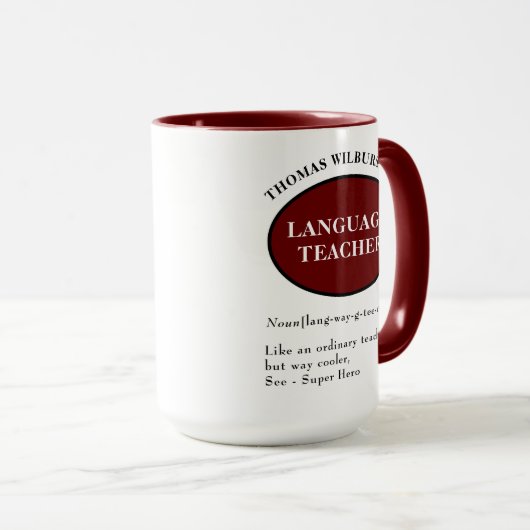 Personalisierter Sprachlehrer Tasse (VorderseiteRechts)