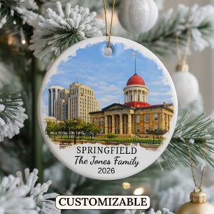 Personalisierter Springfield-Schmuck, Benutzerdefi Keramik Ornament