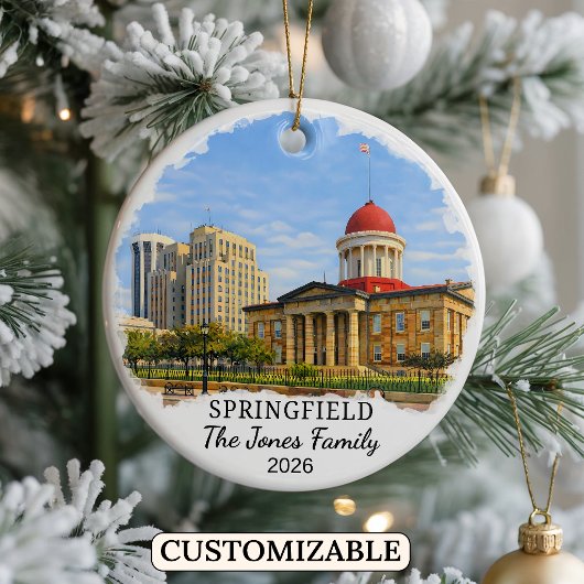 Personalisierter Springfield-Schmuck, Benutzerdefi Keramik Ornament