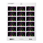 Personalisierter Spritzer Schwarz/Neon Adressaufkleber (Vorne)