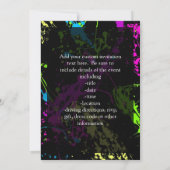 Personalisierter Spritzer Schwarz/Neon Einladung (Rückseite)