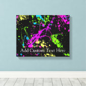 Personalisierter Spritzer Schwarz/Neon Leinwanddruck (Insitu (Holzboden))