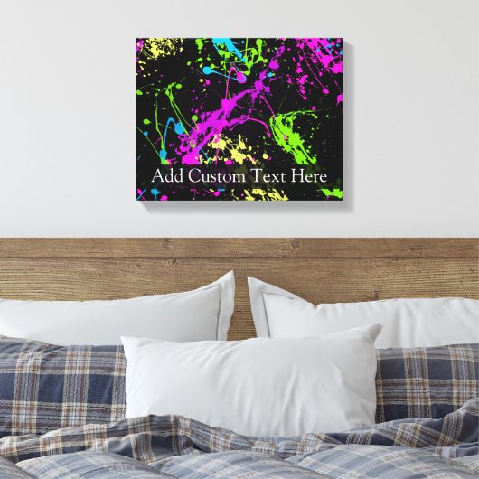Personalisierter Spritzer Schwarz/Neon Leinwanddruck (Insitu (Schlafzimmer))