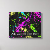 Personalisierter Spritzer Schwarz/Neon Leinwanddruck (Vorderseite)