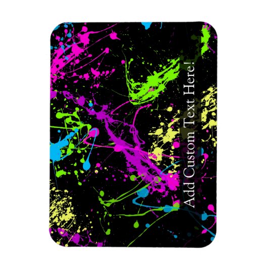 Personalisierter Spritzer Schwarz/Neon Magnet (Vertikal)