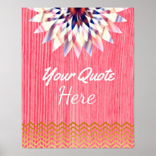 Personalisierter Spruch Gold Vintage Lotusblume Poster