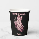 Personalisierter Spuk-Mama-Coquette-Kaffee-Geist Pappbecher (Rückseite)
