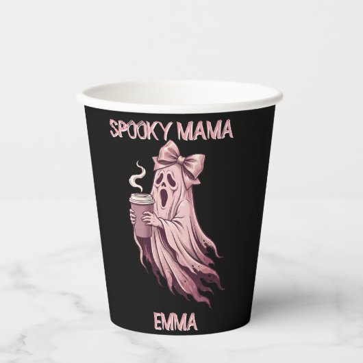 Personalisierter Spuk-Mama-Coquette-Kaffee-Geist Pappbecher (Vorderseite)