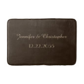 Personalisierter Spül-Bademantel, braun und tan Badematte (Vorderseite)