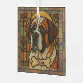 Personalisierter St. Bernard "Festglas" Ornament Aus Glas (Vorderseite links)