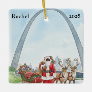 Personalisierter St Louis Weihnachtsmann Keramikornament