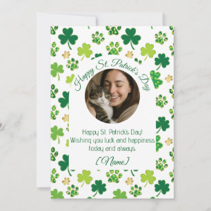 Personalisierter St. Patrick’s Day Katzenliebhaber Feiertagskarte