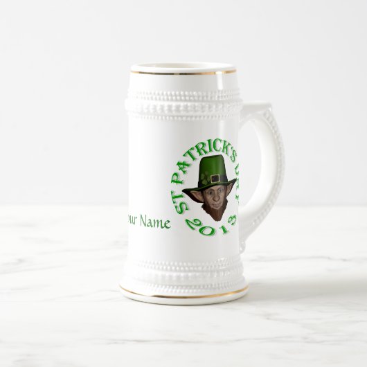 Personalisierter St. Patrick-Tag Bierglas (VorderseiteRechts)