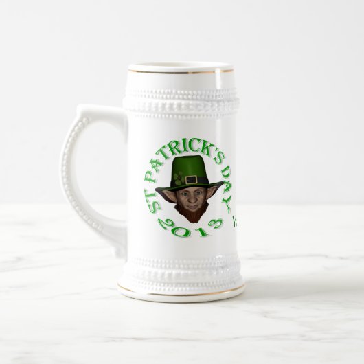 Personalisierter St. Patrick-Tag Bierglas (Links)