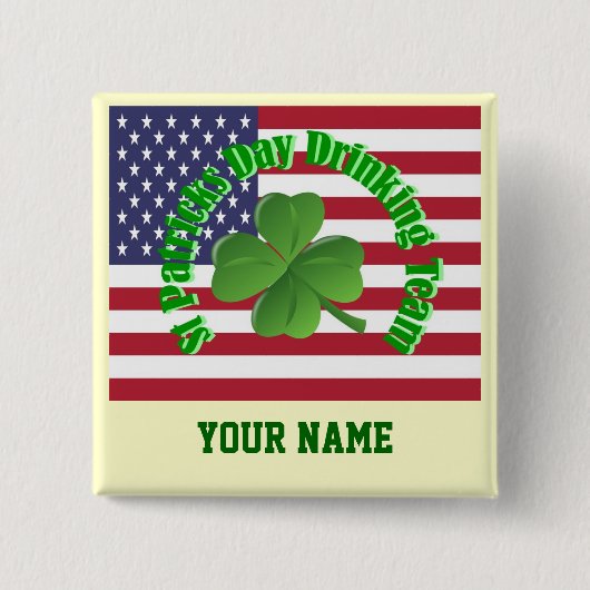 Personalisierter St. Patrick-Tag Button (Vorderseite)