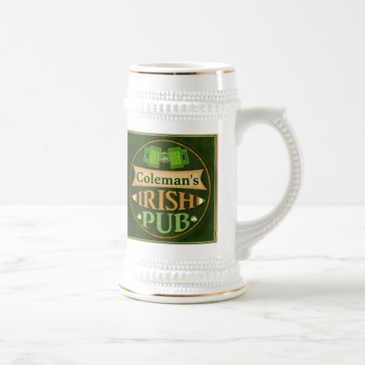 Personalisierter St Patrick Tagesirische Pub-Tasse Bierglas (Rechts)