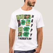 Personalisierter St. Patrick's Day 9 Foto Collage T-Shirt (Vorderseite)