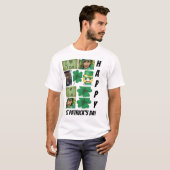 Personalisierter St. Patrick's Day 9 Foto Collage T-Shirt (Vorne ganz)