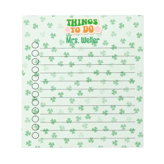 Personalisierter St. Patrick's Day als Do List Notizblock (Vorderseite)