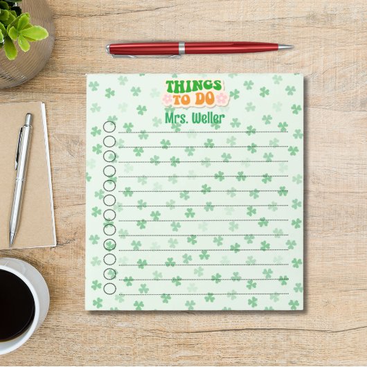 Personalisierter St. Patrick's Day als Do List Notizblock