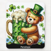 Personalisierter St. Patrick's Day Bär Mousepad (Vorne)
