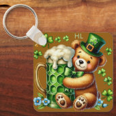 Personalisierter St. Patrick's Day Bär  Schlüsselanhänger (Vorderseite)