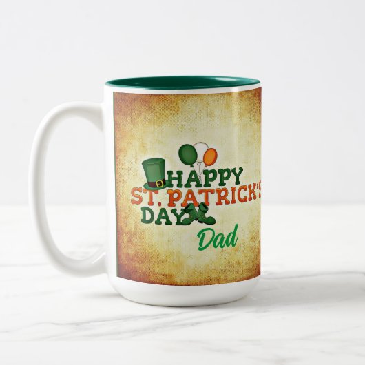 Personalisierter St. Patrick's Day Coffee Cup Zweifarbige Tasse (Links)