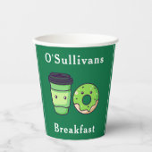 Personalisierter St. Patrick's Day Donut Coffee Pappbecher (Vorderseite)