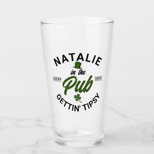 Personalisierter St Patricks Day Funny Group Drink Glas (Vorderseite)