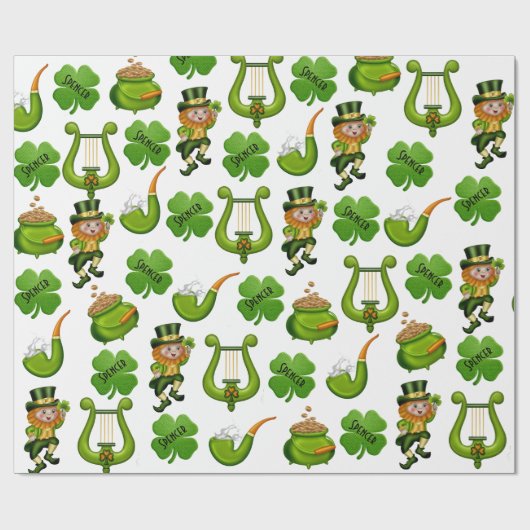 Personalisierter St. Patrick's Day Geschenkpapier (Flach)
