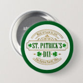 Personalisierter St. Patrick's Day I Glück der Ire Button (Vorne & Hinten)