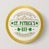 Personalisierter St. Patrick's Day I Glück der Ire Button (Vorderseite)