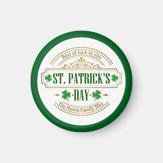 Personalisierter St. Patrick's Day I Glück der Ire Magnet (Vorne)