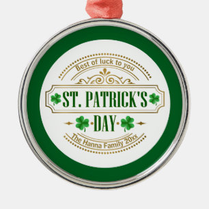 Personalisierter St. Patrick's Day I Glück der Ire Ornament Aus Metall