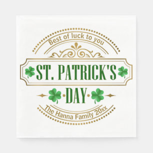 Personalisierter St. Patrick's Day I Glück der Ire Serviette