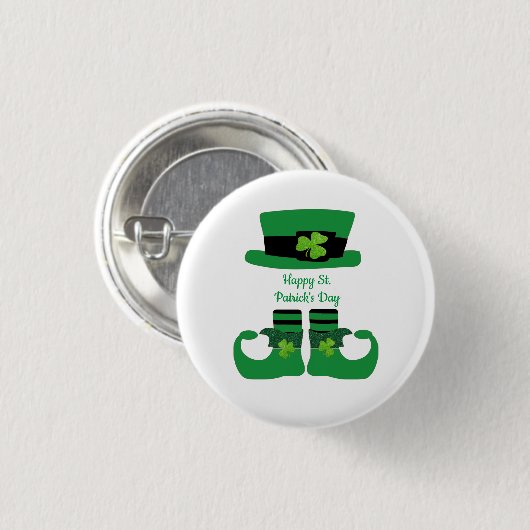 Personalisierter St. Patrick's Day Irish Leprechau Button (Vorne & Hinten)