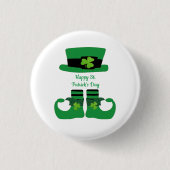Personalisierter St. Patrick's Day Irish Leprechau Button (Vorderseite)