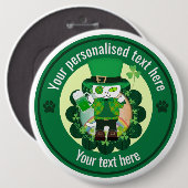 Personalisierter St. Patrick's Day Katzen-Schuhmac Button (Vorne & Hinten)